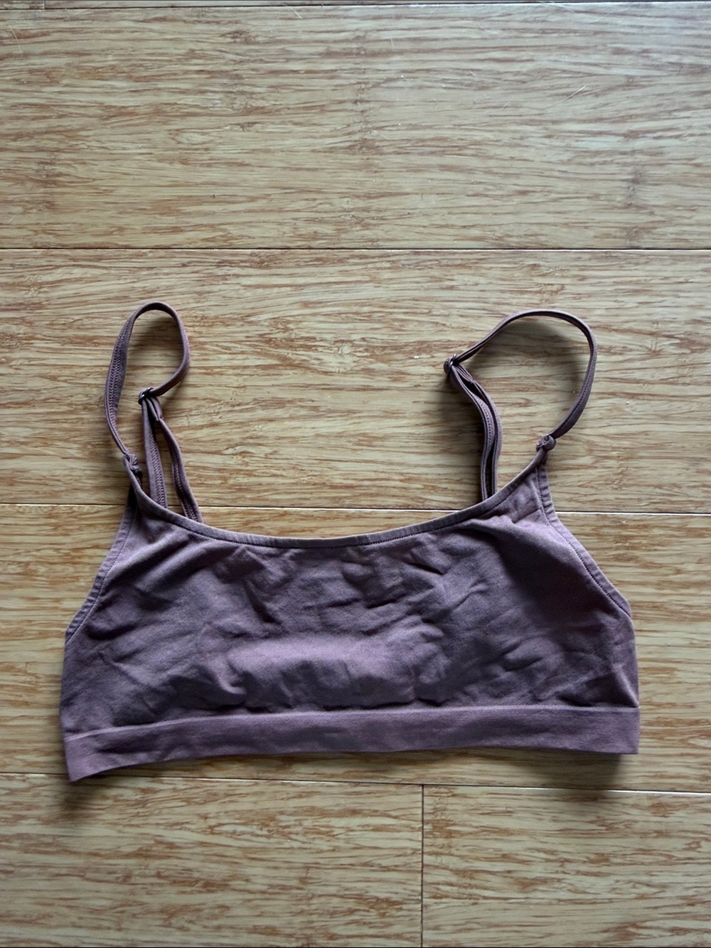 ALO Yoga Mauve Sheer Glow Bralette with Adjustable Straps